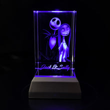 Load image into Gallery viewer, 3D &quot;Jack &amp; Sally&quot; Crystal Includes: Free 7-Color Changing LED Light-Base
