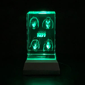 3D "KISS" Crystal Includes: Free 7-Color Changing LED Light-Base
