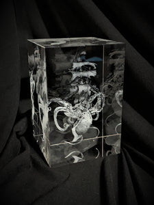 3D "Kraken" Crystal - Includes: Bright White or Color USB Power LED Light-Base