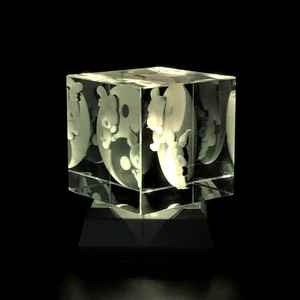 3D "Kitty Friends" Crystal - Includes: Free 7-Color Changing LED Light-Base