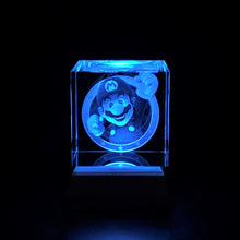 Load image into Gallery viewer, 3D &quot;Mario&quot; Crystal - Includes: Free 7-Color Changing LED Light-Base