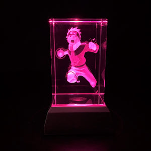 3D "Ninja Kid" Crystal - Includes: Free 7-Color Changing LED Light-Base
