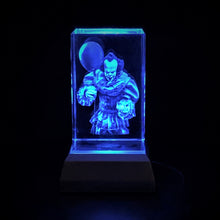 Load image into Gallery viewer, 3D &quot;Pennywise&quot; Crystal-Includes: Free 7-Color Changing LED Light-Base