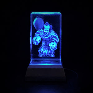3D "Pennywise" Crystal-Includes: Free 7-Color Changing LED Light-Base