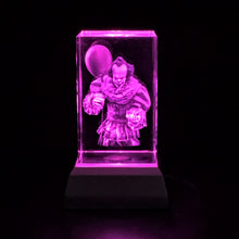 Load image into Gallery viewer, 3D &quot;Pennywise&quot; Crystal-Includes: Free 7-Color Changing LED Light-Base