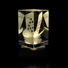 Load image into Gallery viewer, 3D &quot;Poker Cards&quot; Crystal -Includes: Free 7-Color Changing LED Light-Base