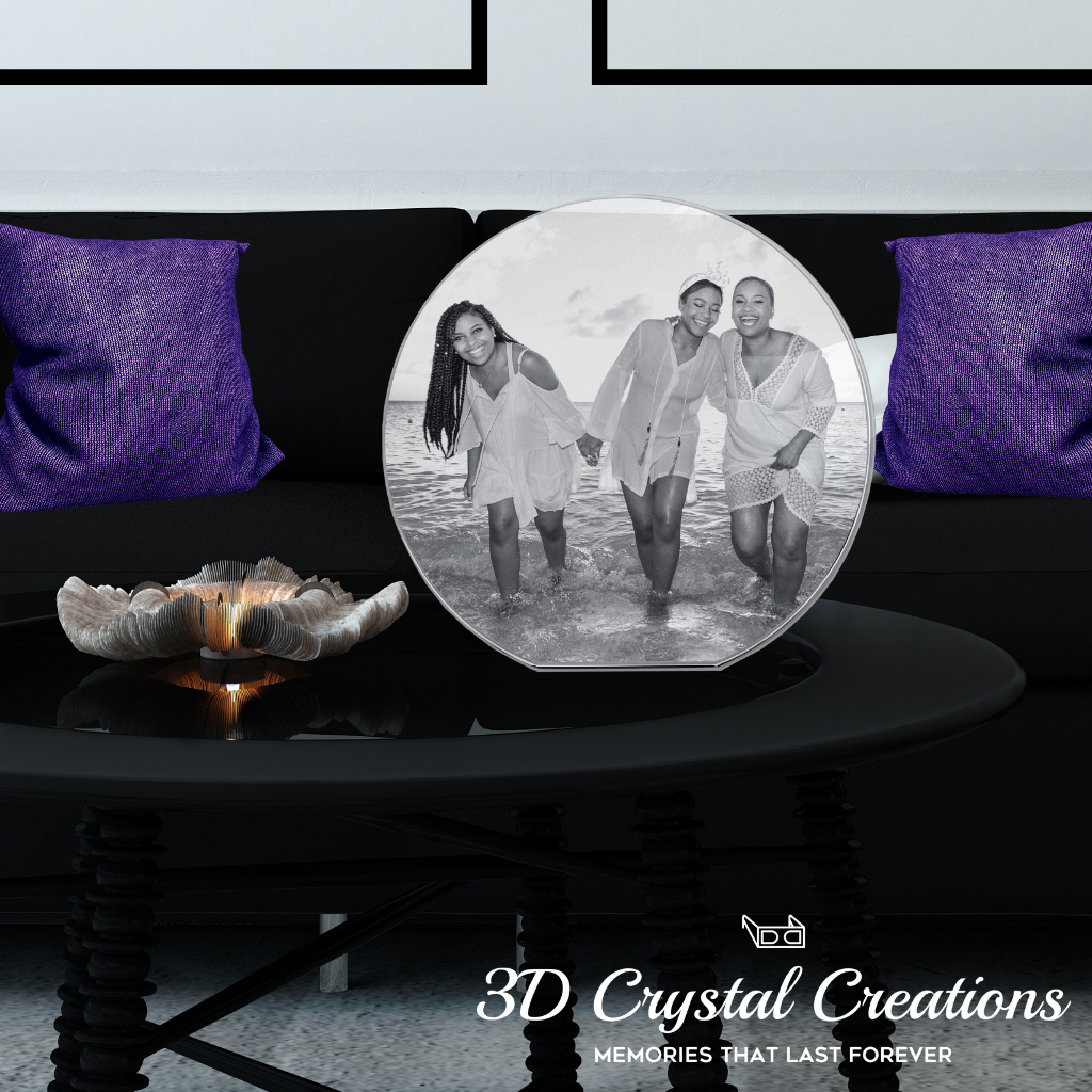 3D Crystal Round Plaque