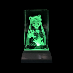 3D "Moon Girl" Crystal - Includes: Free 7-Color Changing LED Light-Base