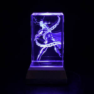 3D "God of Thunder" Crystal -Includes: Free 7-Color Changing LED Light-Base