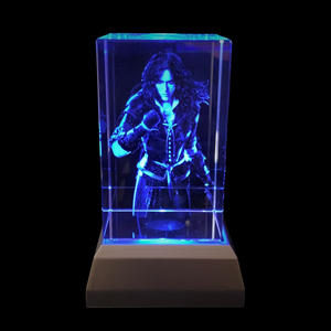 3D "Yennefer" Crystal -Includes: Free 7-Color Changing LED Light-Base
