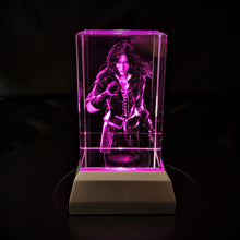 Load image into Gallery viewer, 3D &quot;Yennefer&quot; Crystal -Includes: Free 7-Color Changing LED Light-Base