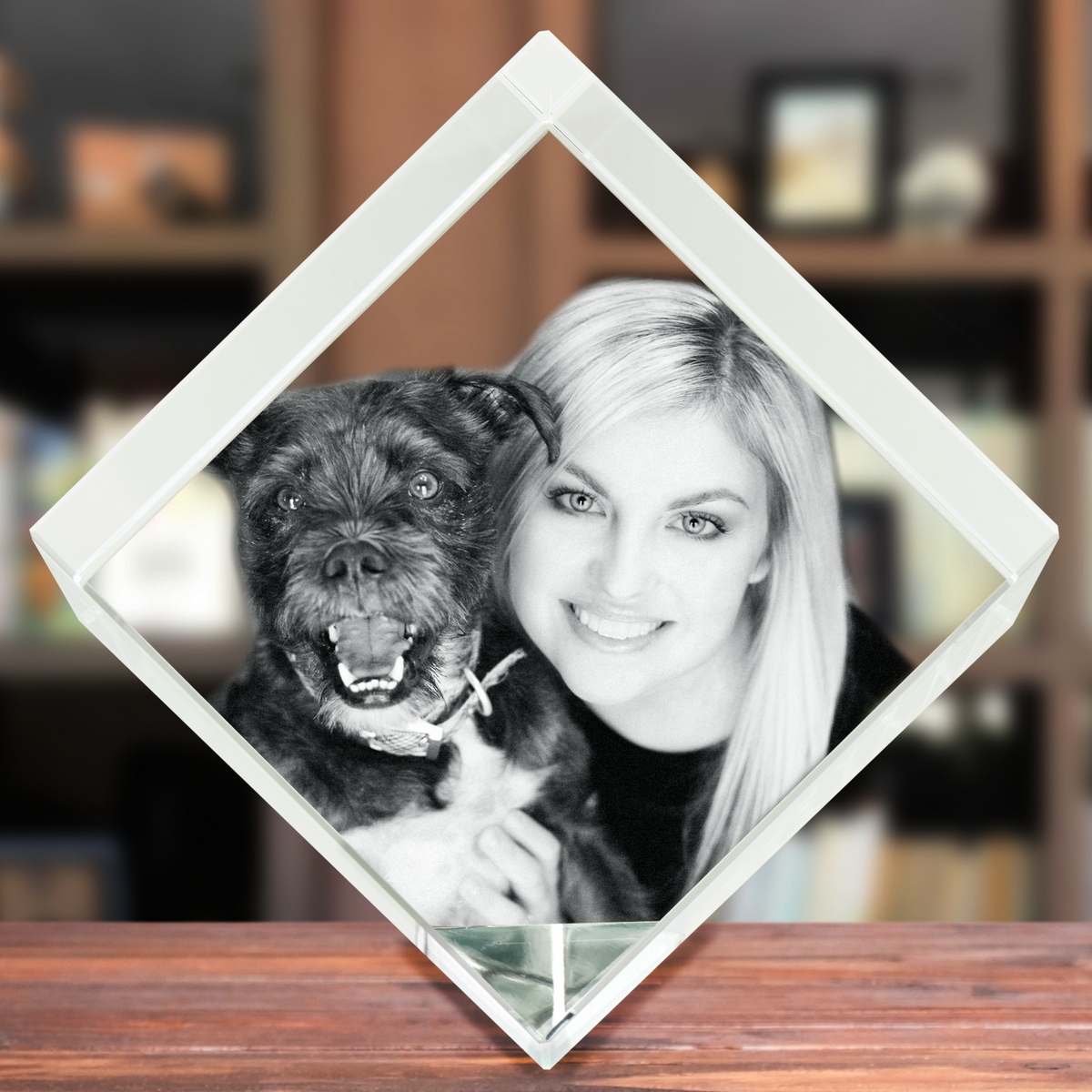 Cut Corner Diamond Crystal Cube 3D Crystal Creations 3D Crystal